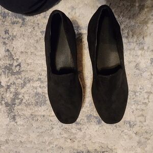 Black Suede Slip-On Loafers